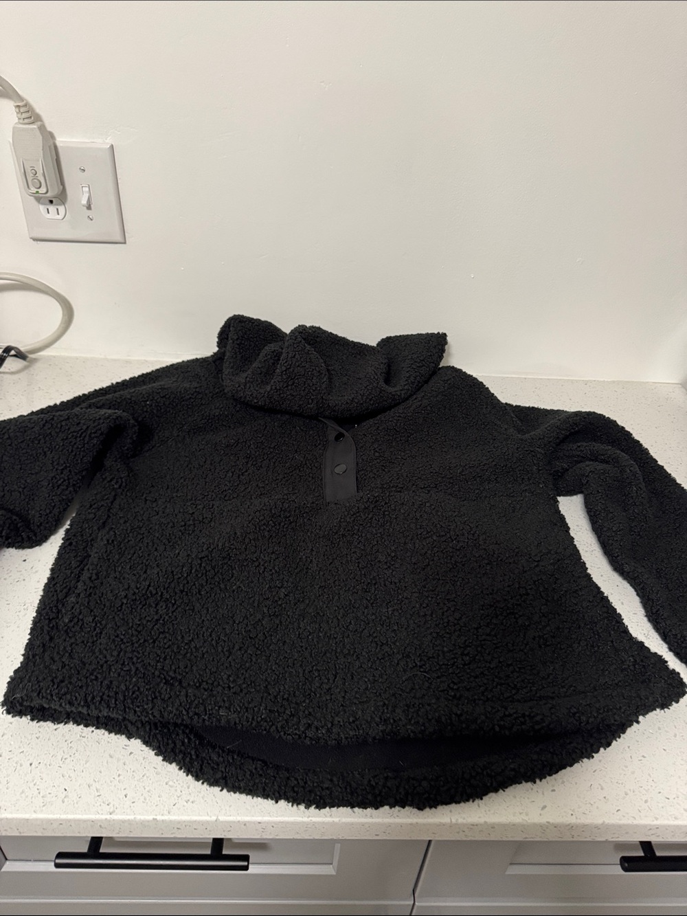 Cozy Black Sherpa Pullover